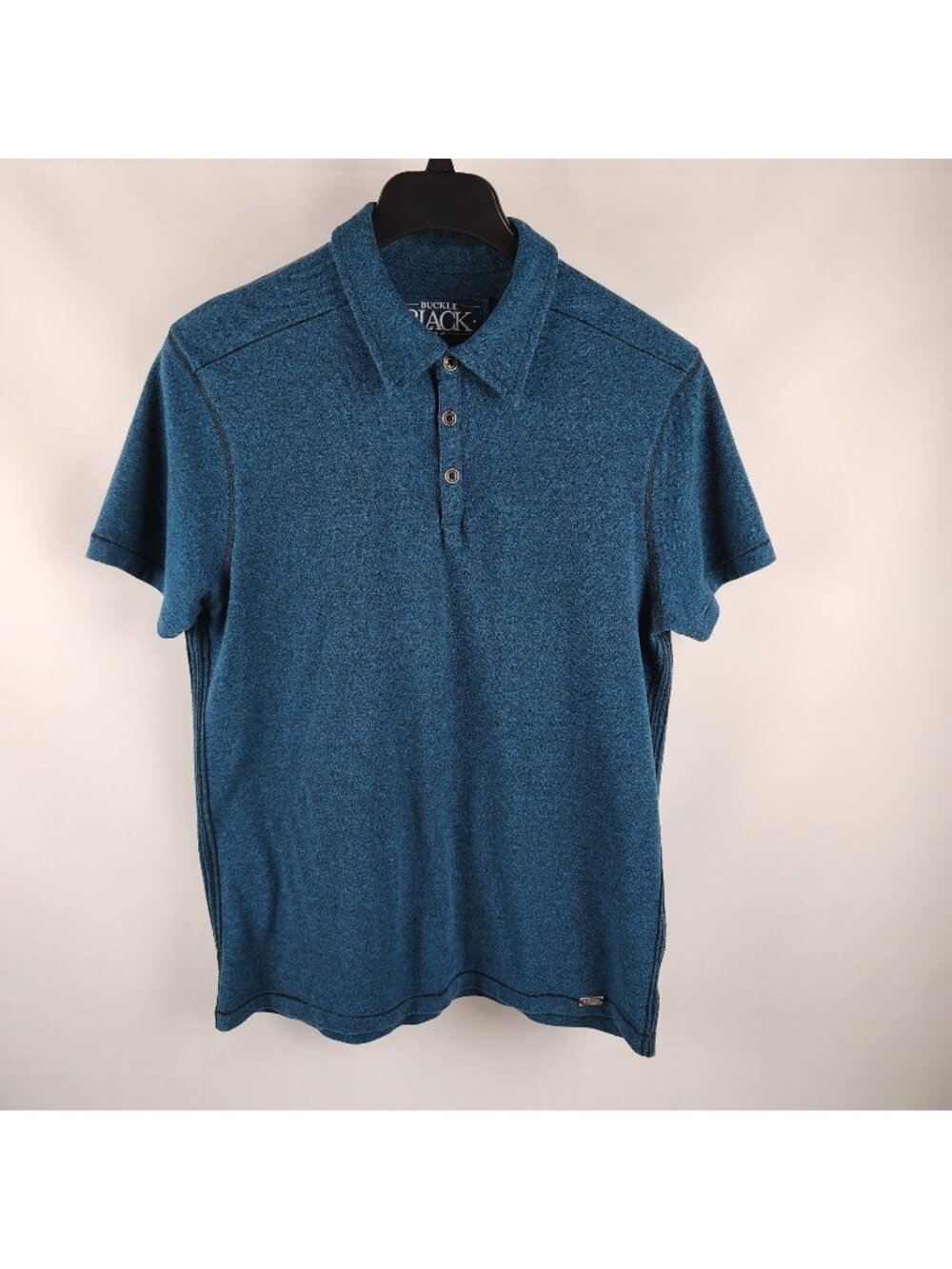 Buckle Black Shirt Mens Large Blue Athletic Fit S/S Polo